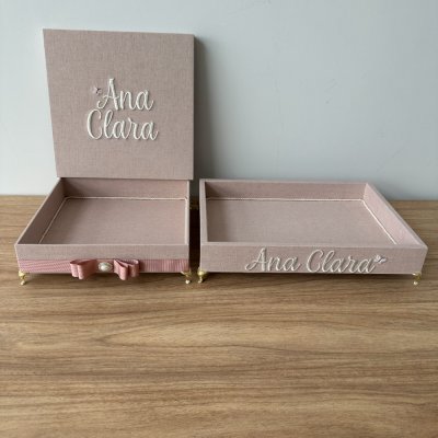 Caixa 26x26 e Bandeja 25x35 rose