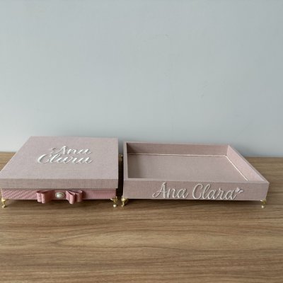 Caixa 26x26 e Bandeja 25x35 rose