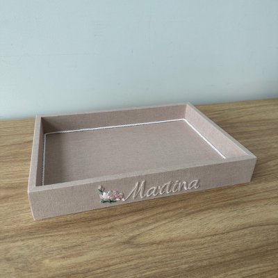 Bandeja 25x35 linho rose