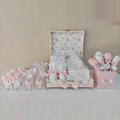 Kit Lembranas nascimento floral rosa F01