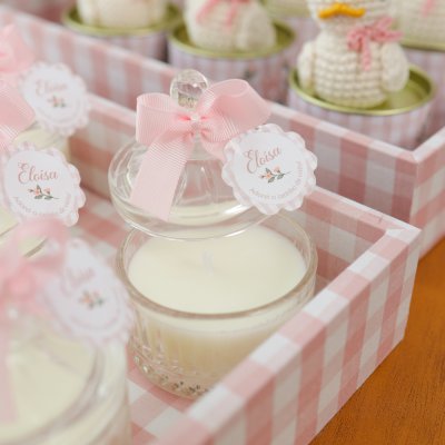 Vela Perfumada em Pote de Vidro com La�o