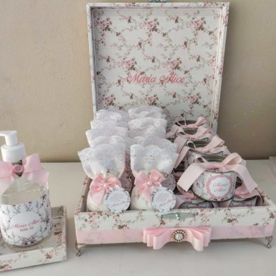 Kit Lembrancinhas de maternidade floral rosa F05