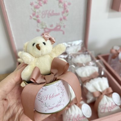 Kit Lembranas rose com enfeite de porta