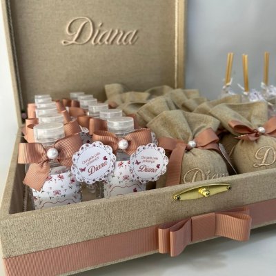 Kit Lembranas de maternidade floral rose e borboletas F09