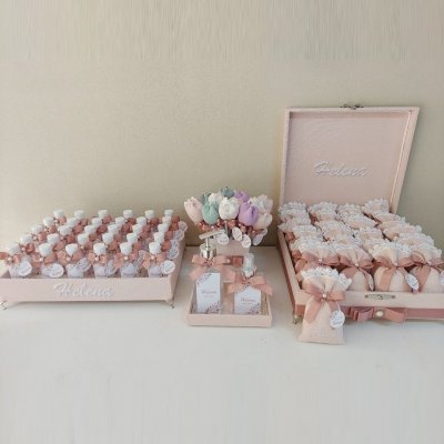 Kit Lembranas de nascimento com floral rose F10