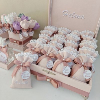 Kit Lembranas de nascimento com floral rose F10
