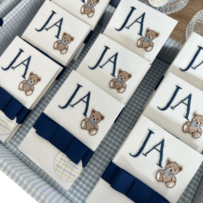 Kit lembranas monograma urso