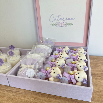 kit Lembrancinhas lilas com velas