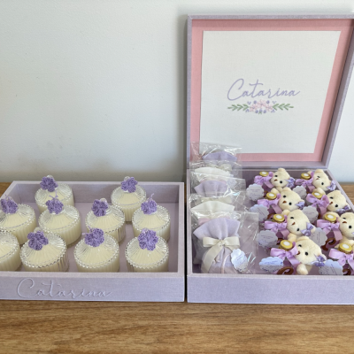 kit Lembrancinhas lilas com velas