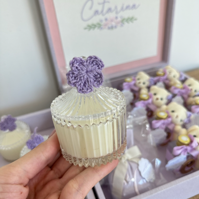 kit Lembrancinhas lilas com velas