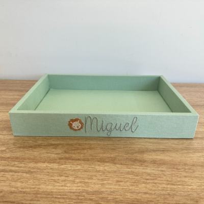 Bandeja 25x35 linho verde