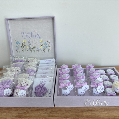 Kit Lembranas borboletas e flores lavanda