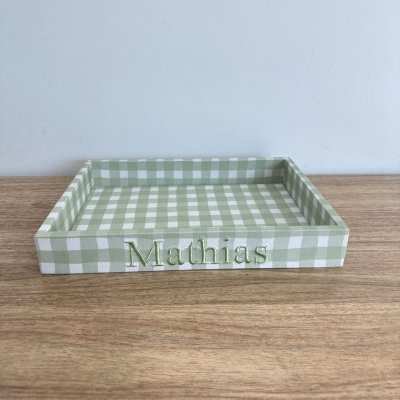 Bandeja 25x35 xadrez verde