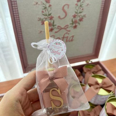 Kit lembranas rose xadrez