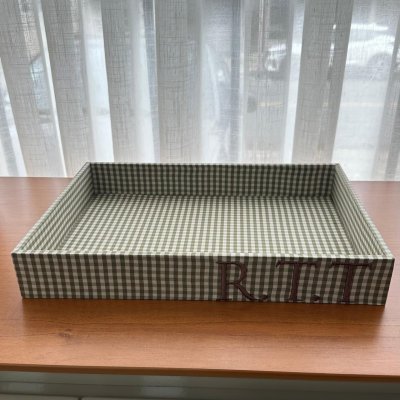 Bandeja 25x35 xadrez verde oliva