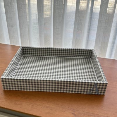 Caixa 30x30 e Bandeja 25x35 xadrez cinza