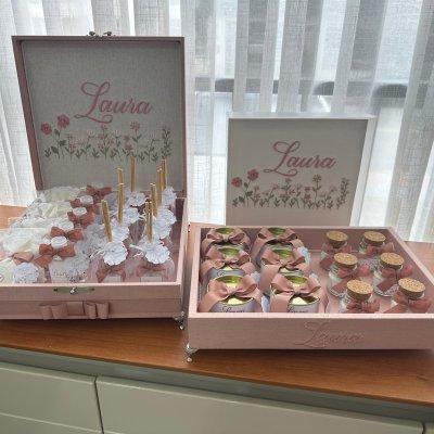 Kit lembranas completo com quadro jardim