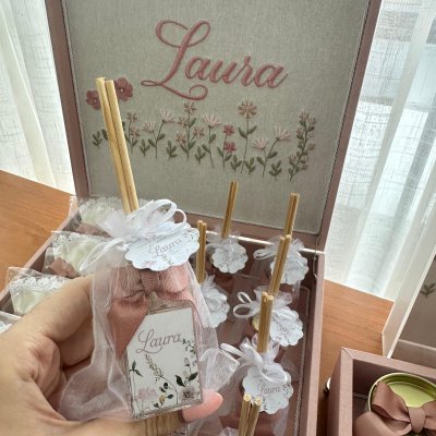 Kit lembranas completo com quadro jardim