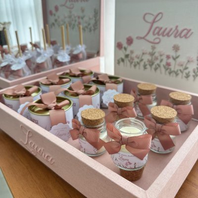 Kit lembranas completo com quadro jardim