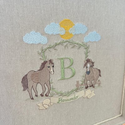 Kit caixa e sache bordado cavalo