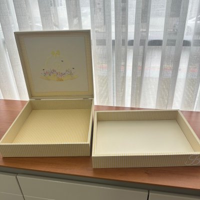 Caixa 30x30 e bandeja margaridas e abelha