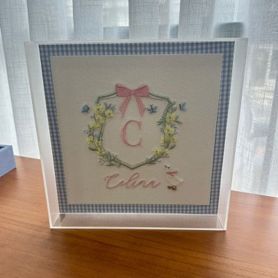 Quadro acrlico patinho azul