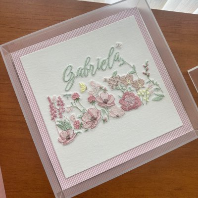 Quadro acrlico flores rose