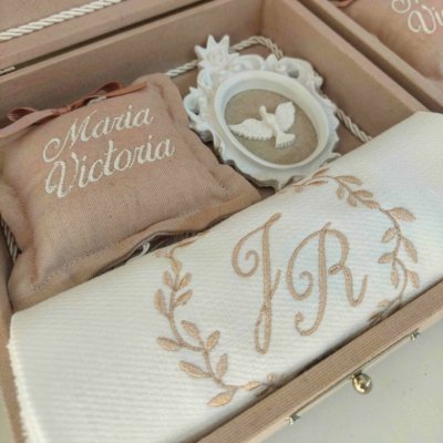 Caixa padrinhos linho rose