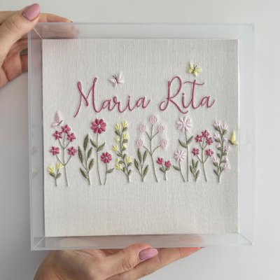 Quadro acrlico jardim rose