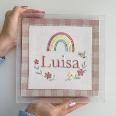 Quadro acrlico arco iris