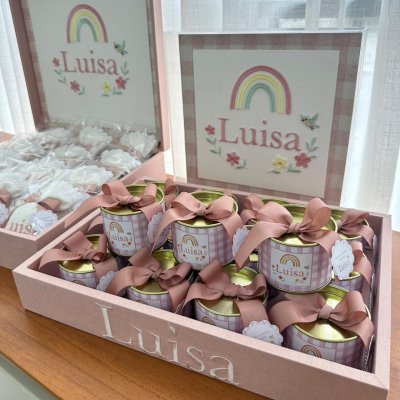 Kit lembranas arco iris com quadro