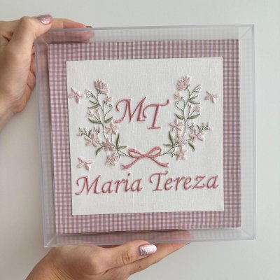 Quadro acrlico monograma rose