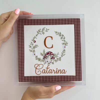 Quadro acrlico cogumelos