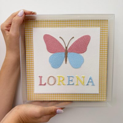 Quadro acrlico borboleta