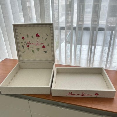 Caixa 30x30 e bandeja cogumelos