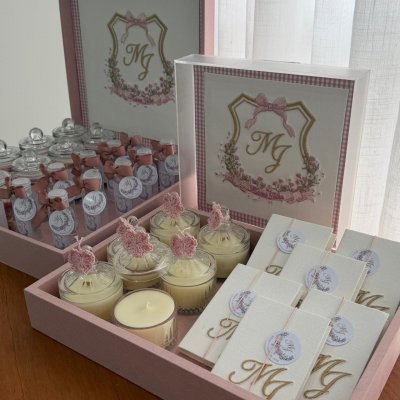 Kit lembran�as rose monograma