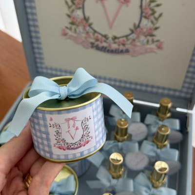 Kit lembran�as azul monograma