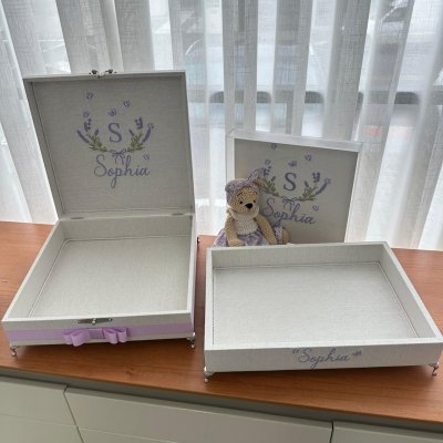 Kit 28 lembran�as com caixas e quadro