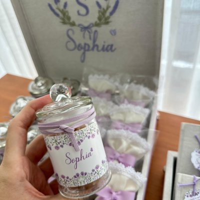 Kit 28 lembran�as com caixas e quadro