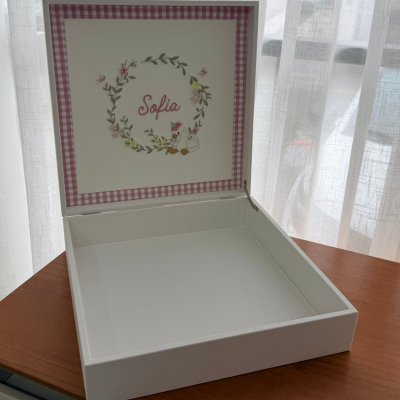 Kit 22 lembran�as com caixas e quadro