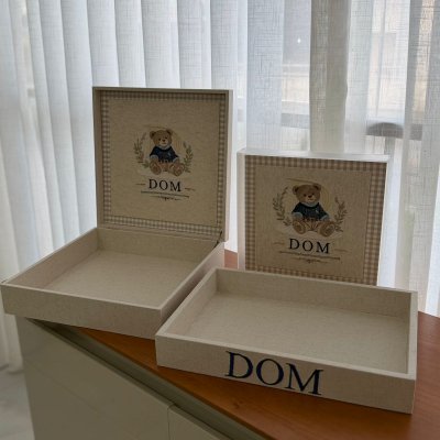 Conjunto caixa, bandeja e porta maternidade