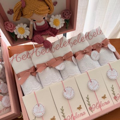 Kit lembran�as rose com porta maternidade