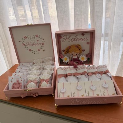 Kit lembran�as rose com porta maternidade