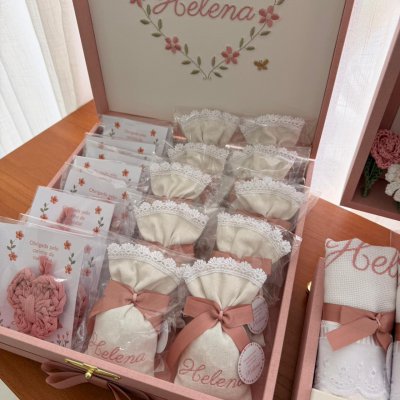 Kit lembran�as rose com porta maternidade