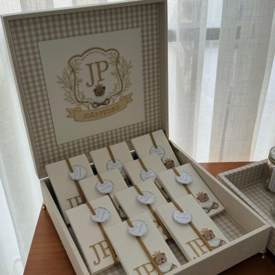 Kit lembran�as urso bege