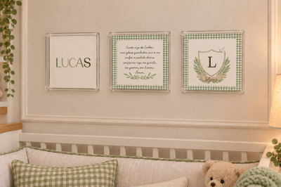 Trio de quadros para quarto bebe