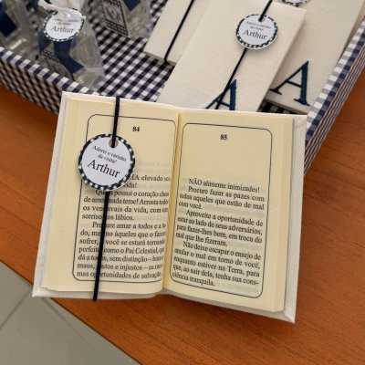 Kit lembran�as urso azul xadrez