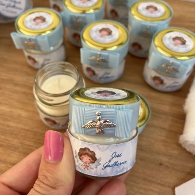 Vela perfumada lembrancinha batismo